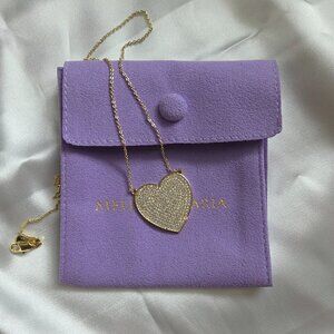 Melinda Maria Gold "You Have My Whole Heart" Pave Necklace [NWT!]